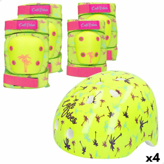 Шлем и защитный набор Colorbaby Neon Cali Vibes жёлтый (4 штук)