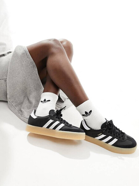 adidas Originals Sambae trainers in black and white