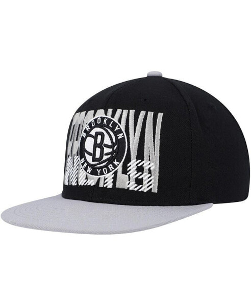 Men's Black Brooklyn Nets SOUL Cross Check Snapback Hat