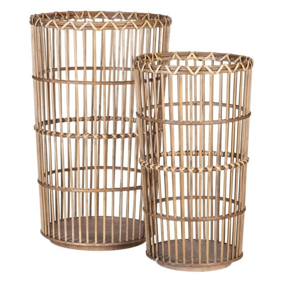 Set of Baskets 42 x 42 x 69 cm Natural Bamboo (2 Pieces)