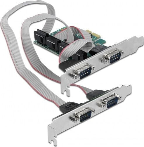 Kontroler Delock PCIe x1 - 4x RS-232 DB9 (90410)