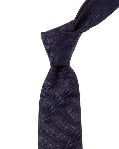 Canali Navy Silk Tie Men's Blue Os