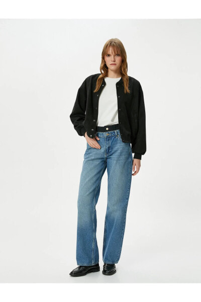 Straight Jean Kot Pantolon Yüksek Bel Düz Paça - Eve Jeans