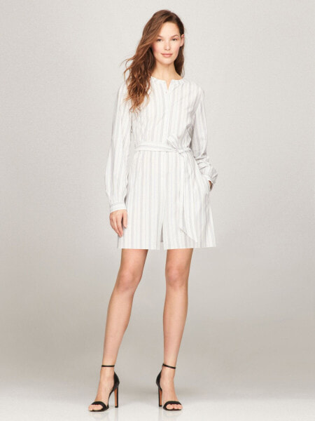 Long-Sleeve Stripe Shirtdress