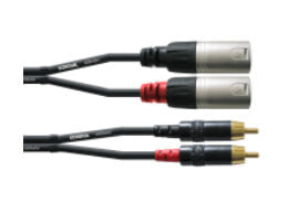 Cordial CFU 3 MC, 2 x RCA, Male, 2 x XLR (3-pin), Male, 3 m, Black