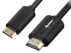 Sharkoon 3m, HDMI/Mini HDMI, 3 m, HDMI Type A (Standard), HDMI Type C (Mini), 4096 x 2160 pixels, 3D, Black