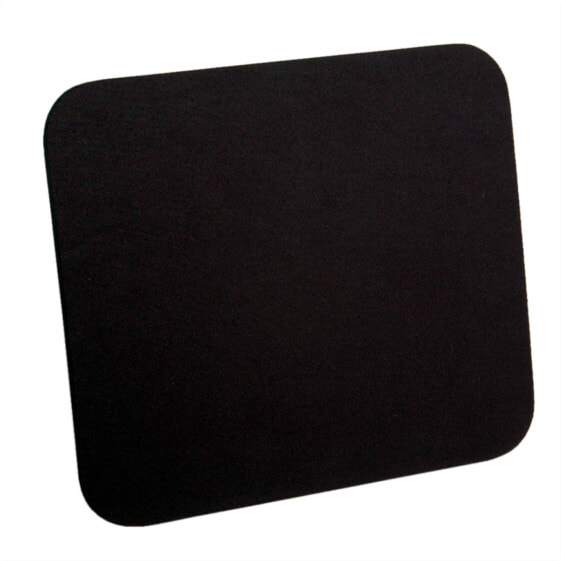 ROLINE Mouse Pad - Cloth black - Black - Monochromatic - Nylon - Wrist rest - Non-slip base