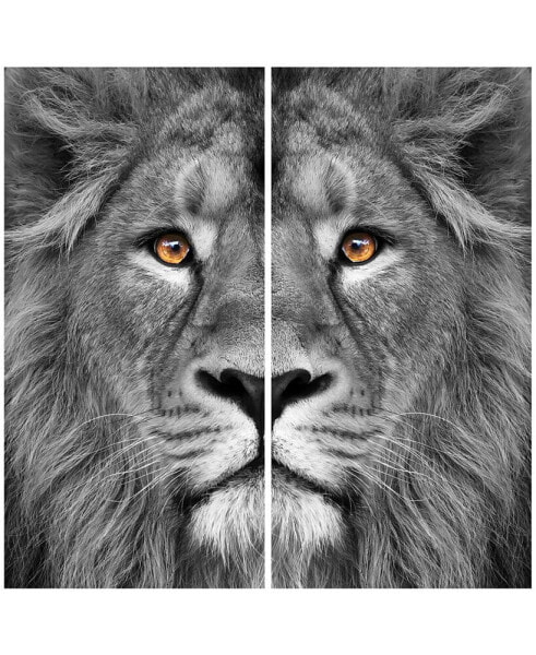King Of The Jungle Ab Frameless Free Floating Tempered Glass Panel Graphic Wall Art, 72" x 36" x 0.2" Each