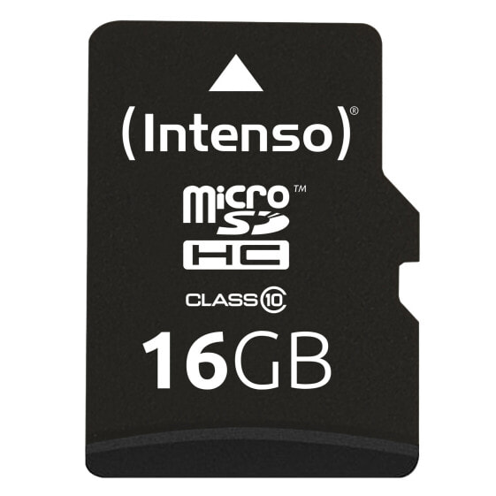 Intenso 16GB MicroSDHC - 16 GB - MicroSDHC - Class 10 - 25 MB/s - Shock resistant - Temperature proof - Water resistant - X-ray proof - Black