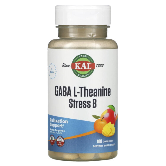 GABA L-Theanine Stress B, Mango Tangerine, 100 Lozenges
