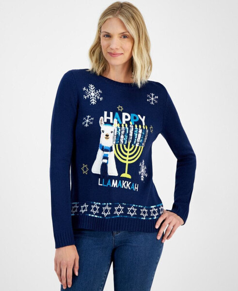 Women's Happy Llamakah Sweater, Created for Macy's