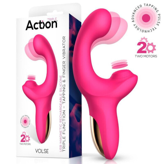 Вибратор Action Volse Triple function Vibe с вибрацией, пульсацией и движением пальца