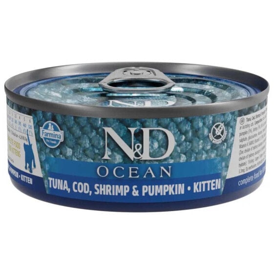 FARMINA N&D Kitten Ocean 70g cat food with tuna and cod and shrimp and pumpkin 30 units