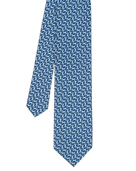 J.Mclaughlin Horse Silk Tie Men's Blue Os