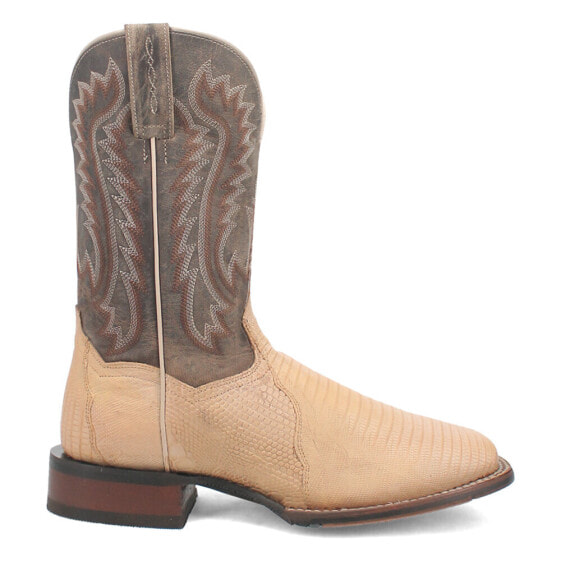 Dan Post Boots Barrett Lizard Embroidered Square Toe Cowboy Mens Beige, Grey Ca