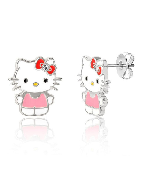 Sanrio Light Pink Shirt Crystal Stud Earrings