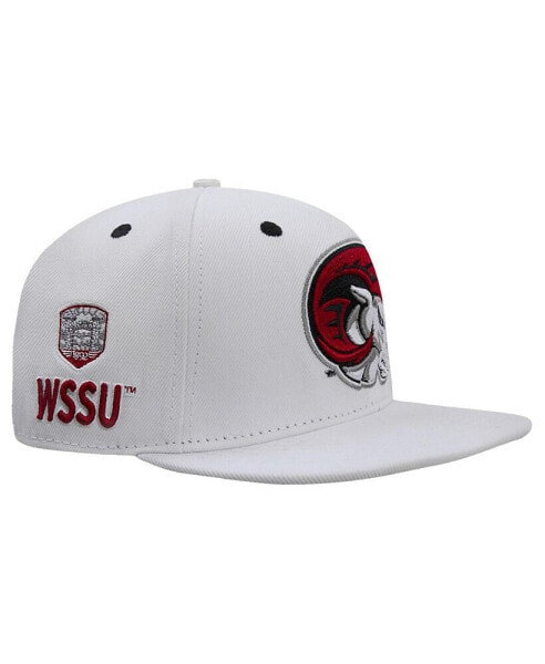 Men's White Winston Salem Rams Mascot Evergreen Wool Snapback Hat