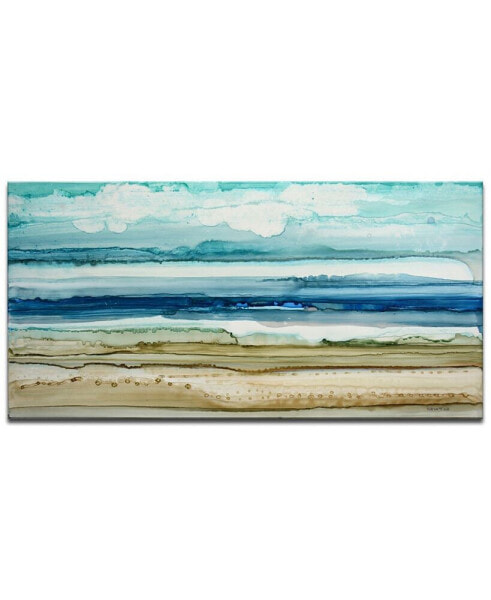 'Beach Shore' Abstract Canvas Wall Art, 18x36"