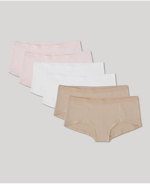 Women's Organic Cotton Everyday Boy Short 6-Pack