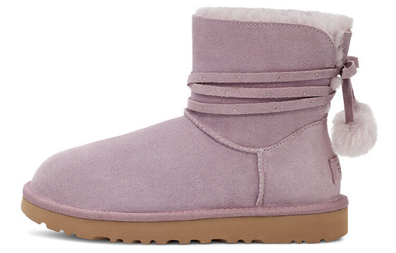 UGG Mini Bailey Bow Pom 牛反绒 蝴蝶结 短中筒 雪地靴 女款 粉紫色 / Ботинки UGG Mini Bailey Bow Pom 1125382-SHAD