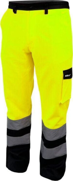 Рабочие защитные отражающие брюки Dedra, размер S, желтый