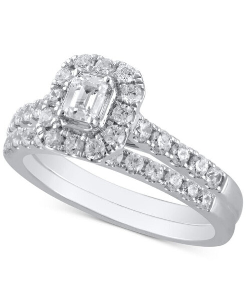Кольцо Macy's Diamond Emerald-Cut Bridal Set
