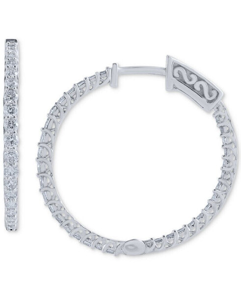 Diamond Small Hoop Earrings (1 ct. t.w.) in 14k White Gold