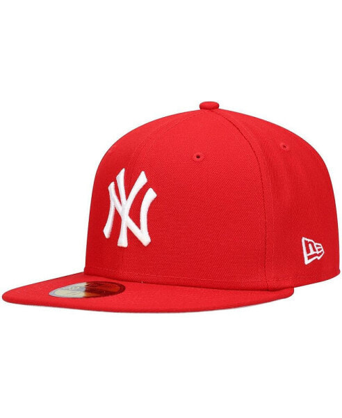 Men's Red New York Yankees Logo White 59FIFTY Fitted Hat