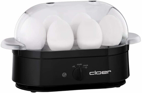 Cloer 6081 Egg Cooker with Acoustic Completion Message, Plastic, White