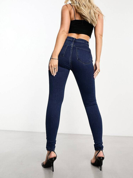 ASOS DESIGN Hourglass push up skinny jean in blue - MBLUE