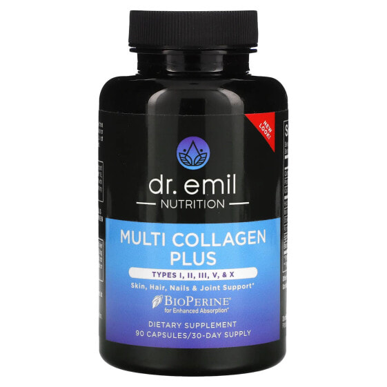 БАД Dr Emil Nutrition Multi Collagen Plus, Типы I, II, III, V, & X, 90 Капсул