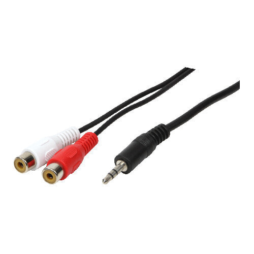 LogiLink 1x3.5mm - 2xRCA - 1.5m - 3.5mm - Male - 2 x RCA - Female - 1.5 m - Black