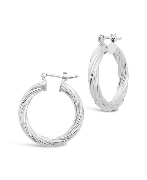 Серьги Sterling Forever Twisted Hoop