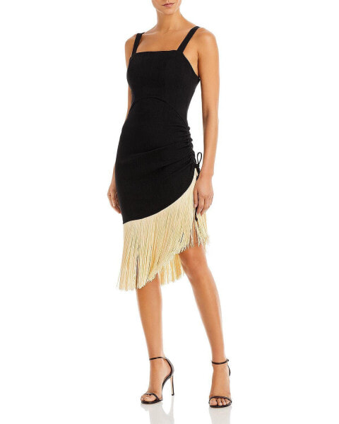 Just Bee 299569 Women Queen Willow Asymmetric Fringe Dress Size L