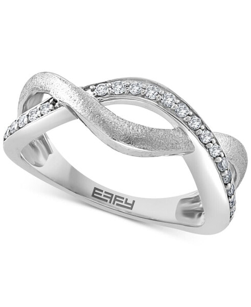 EFFY® Diamond Crossover Ring (1/5 ct. t.w.) in Sterling Silver or 14k Gold-Plated Sterling Silver