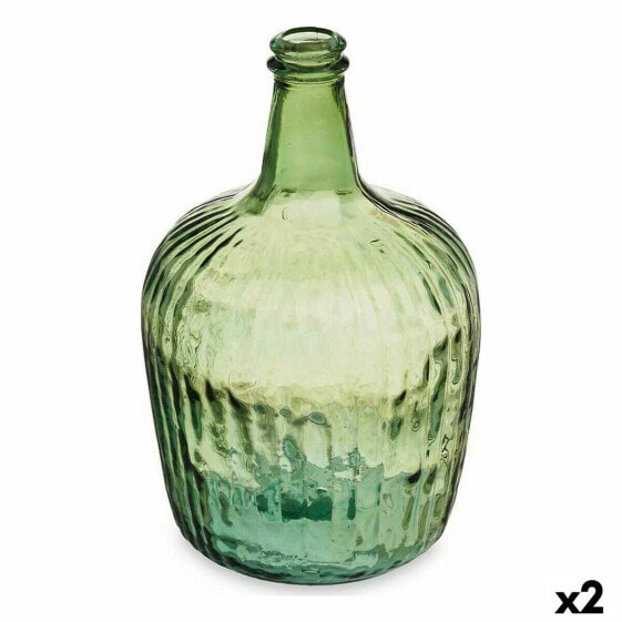 Декоративная бутылка Лучи Gift Decor 19,5 x 35,5 x 19,5 см Зеленый (2 штуки)