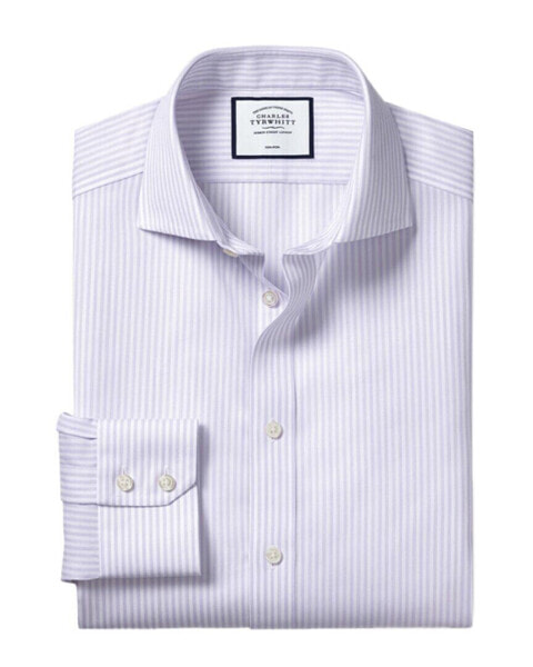 Charles Tyrwhitt Non-Iron Stretch Stripe Cutaway Extra Slim Shirt Men's 15.5" -