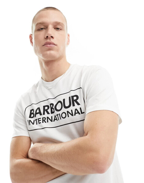 Barbour International essential large logo t-shirt in white