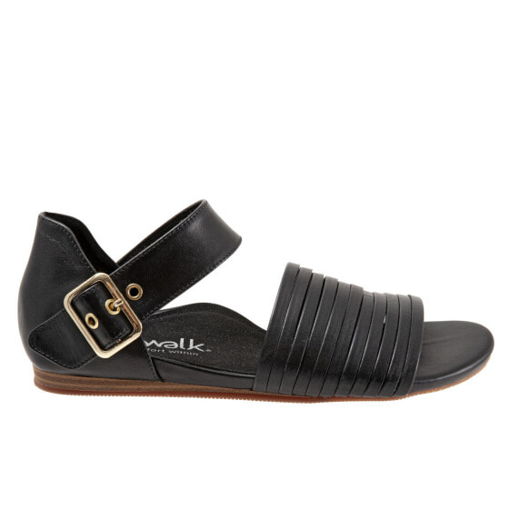 Softwalk Cori S2107-001 Womens Black Narrow Leather Strap Sandals Shoes 10