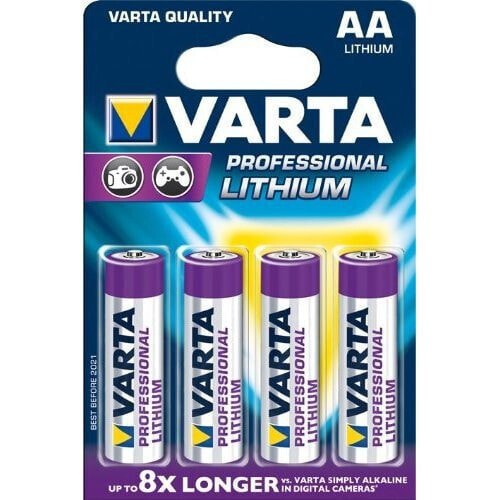 Одноразовая батарейка VARTA Professional Lithium AA 2900 mAh 1.5 V 4 шт.