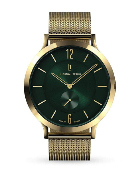 Men's The Classic Gold Green Gold-Tone Stainless Steel Mesh Watch 42mm