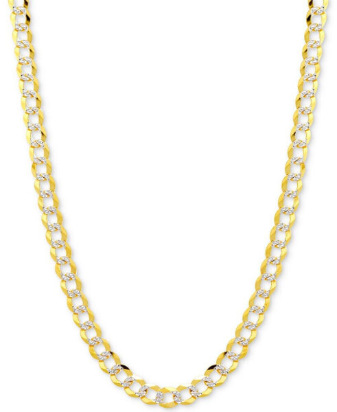 30" Two-Tone Open Curb Link Chain Necklace (3-5/8mm) in Solid 14k Gold & White Gold