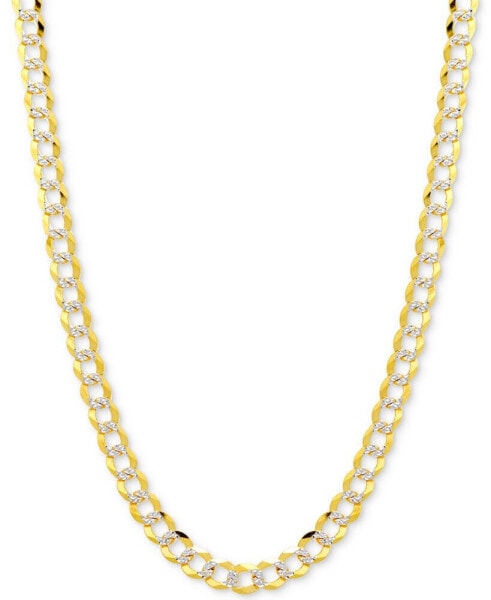 24" Two-Tone Open Curb Link Chain Necklace (3-5/8mm) in Solid 14k Gold & White Gold