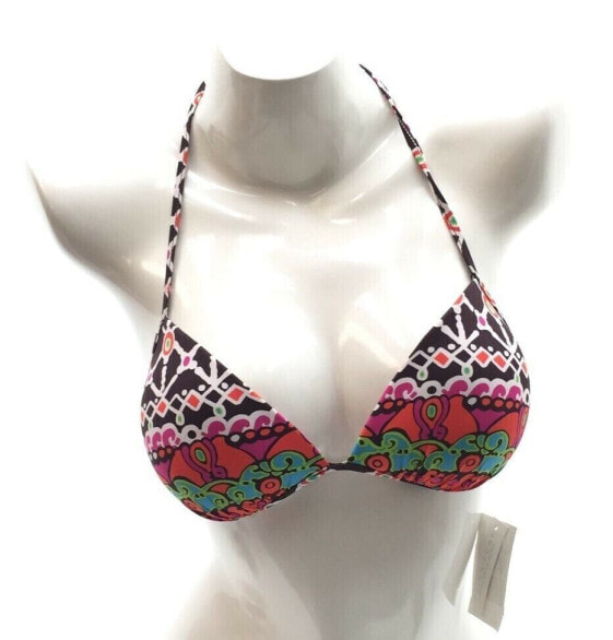 Trina Turk Womens Swimwear Mocha Multi Color Paisley String Bikini Top Size 6