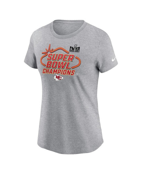 Women's Heather Gray Kansas City Chiefs Super Bowl LVIII Champions Locker Room Trophy Collection T-Shirt