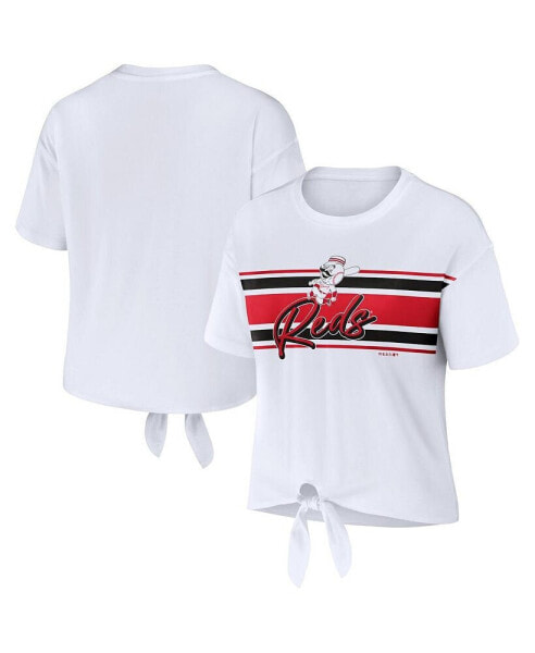 Women's White St. Louis Cardinals Tie-Front T-Shirt