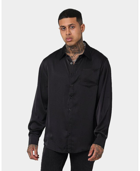 Mens Kai Satin Button Up Shirt