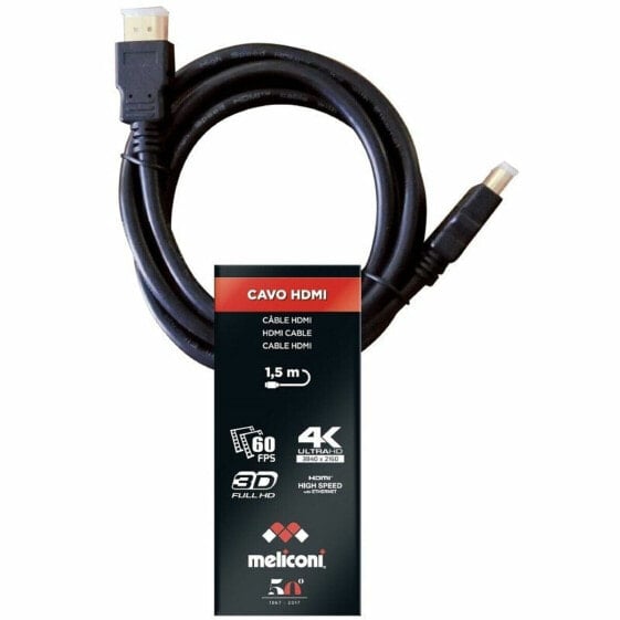 Кабель HDMI Meliconi 497002 1,5 m Чёрный