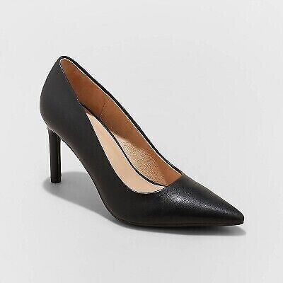 Women's Tara Pointed Toe Pumps - A New Day Black 9.5