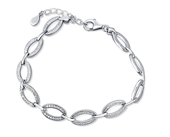 Fashion silver bracelet with zircons SVLB0228XD5BI17